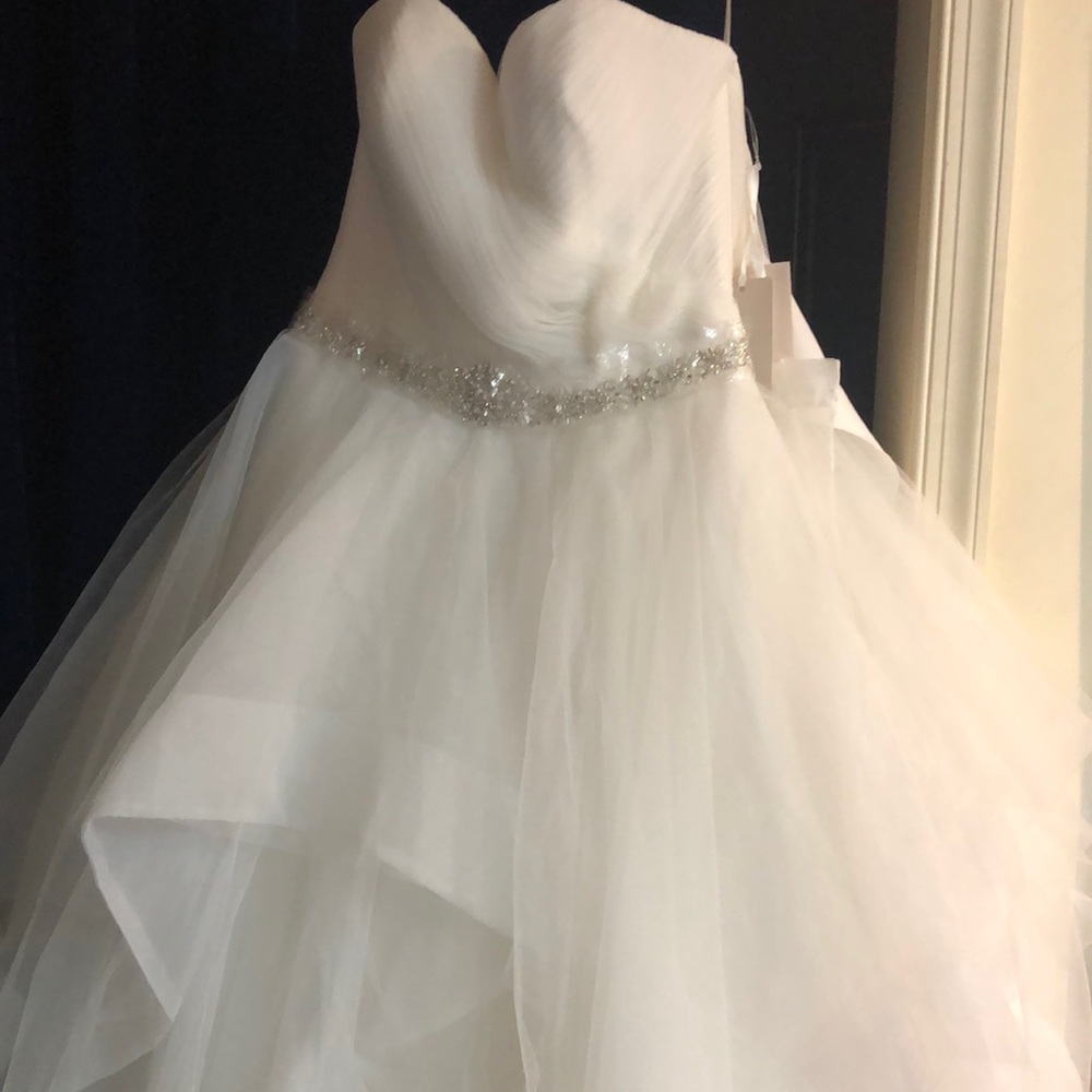 Ivory bridal gown lace up back ball gown